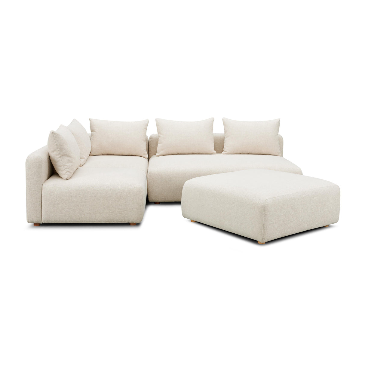 Hangover 4-Piece Heavy Textured Fabric Modular Chaise Sectional