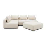 Hangover 4-Piece Heavy Textured Fabric Modular Chaise Sectional