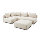 Hangover 4-Piece Heavy Textured Fabric Modular Chaise Sectional