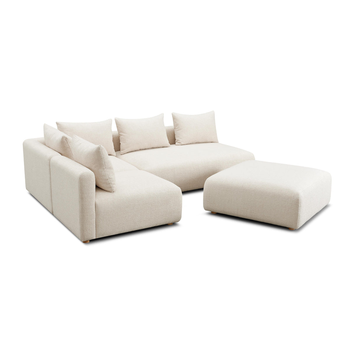Hangover 4-Piece Heavy Textured Fabric Modular Chaise Sectional
