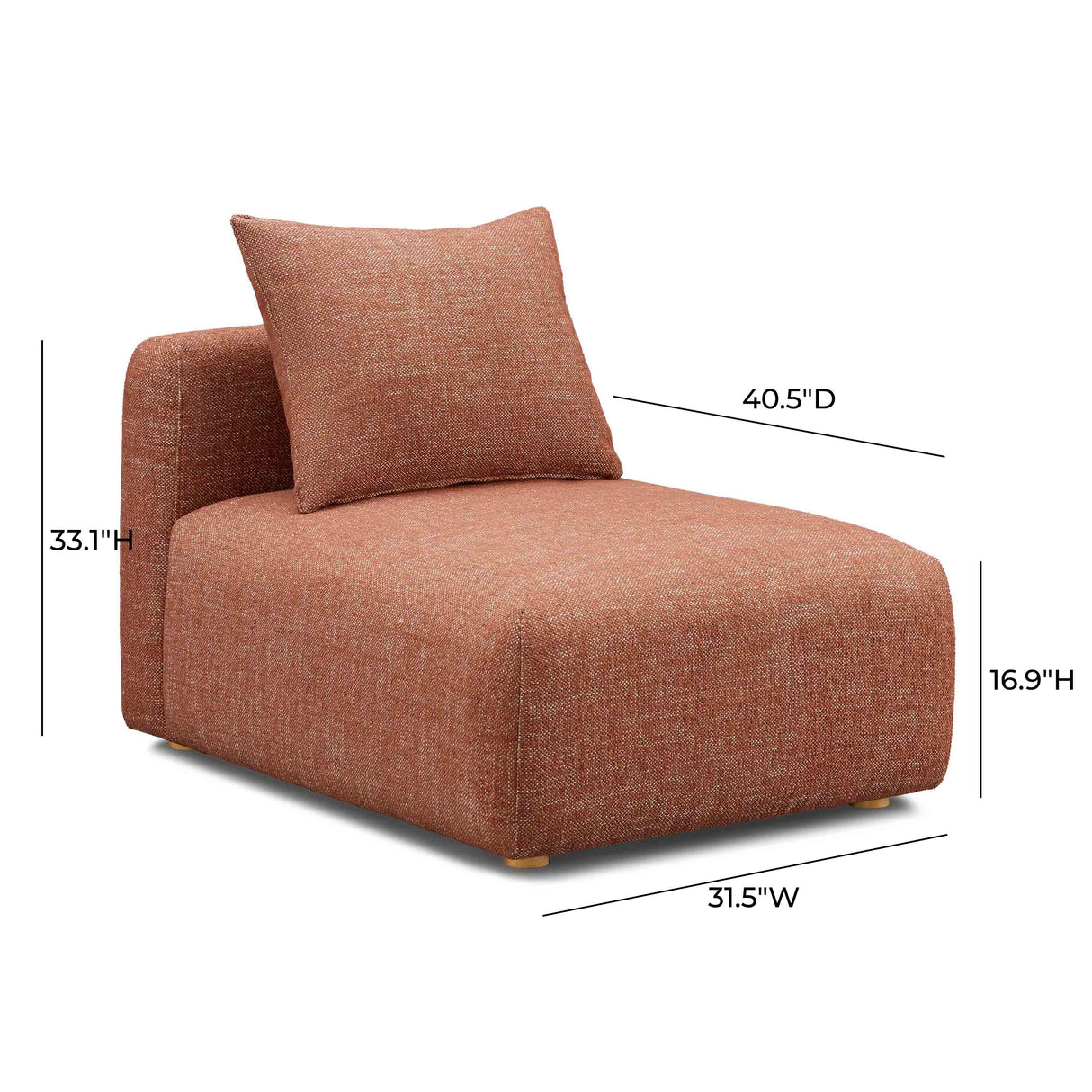 Hangover Heavy Textured Fabric Modular Armless Chair
