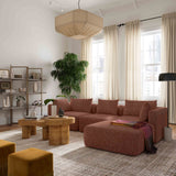 Hangover 4-Piece Heavy Textured Fabric Modular Sectional