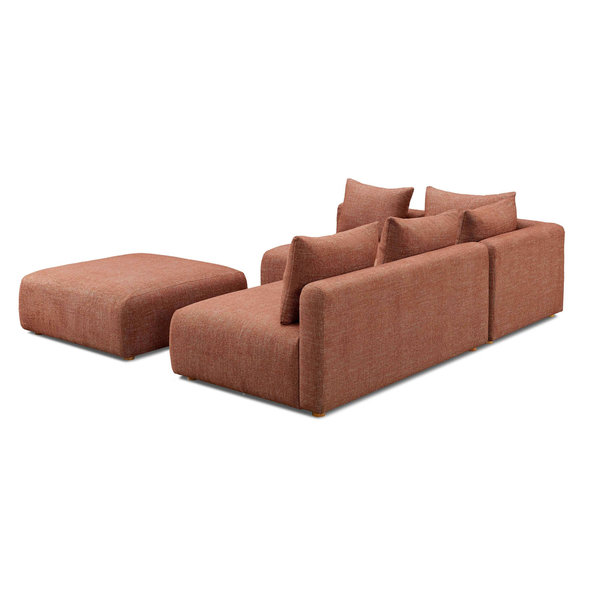 Hangover 4-Piece Heavy Textured Fabric Modular Chaise Sectional