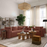 Hangover 5-Piece Textured Fabric Modular L-Sectional