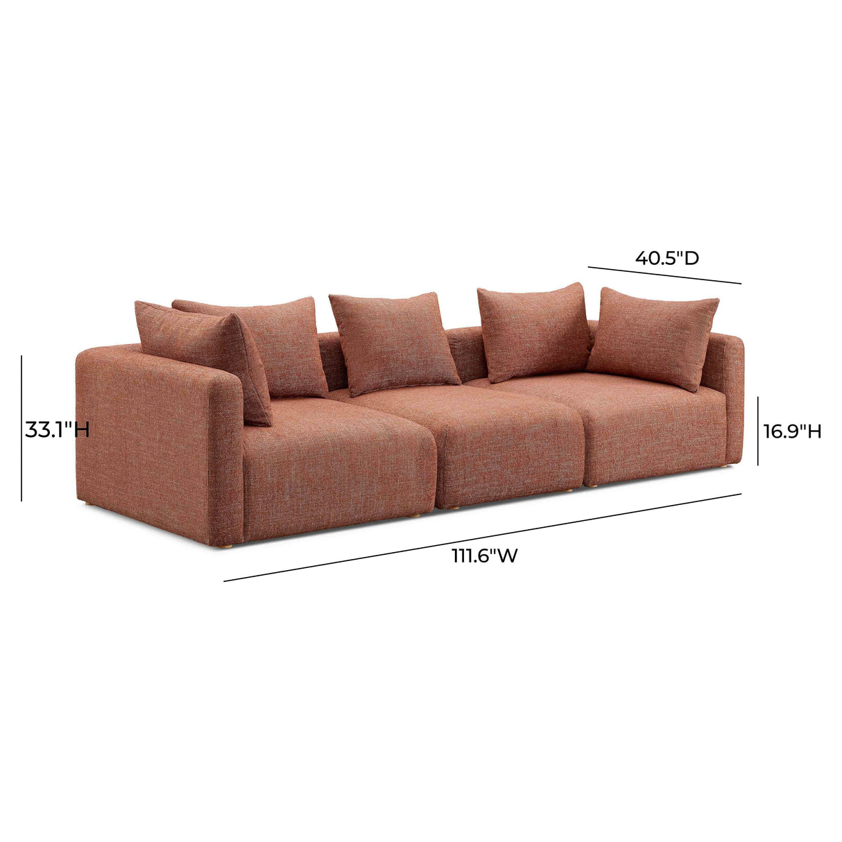 Hangover 112.5" Heavy Textured Fabric Sofa