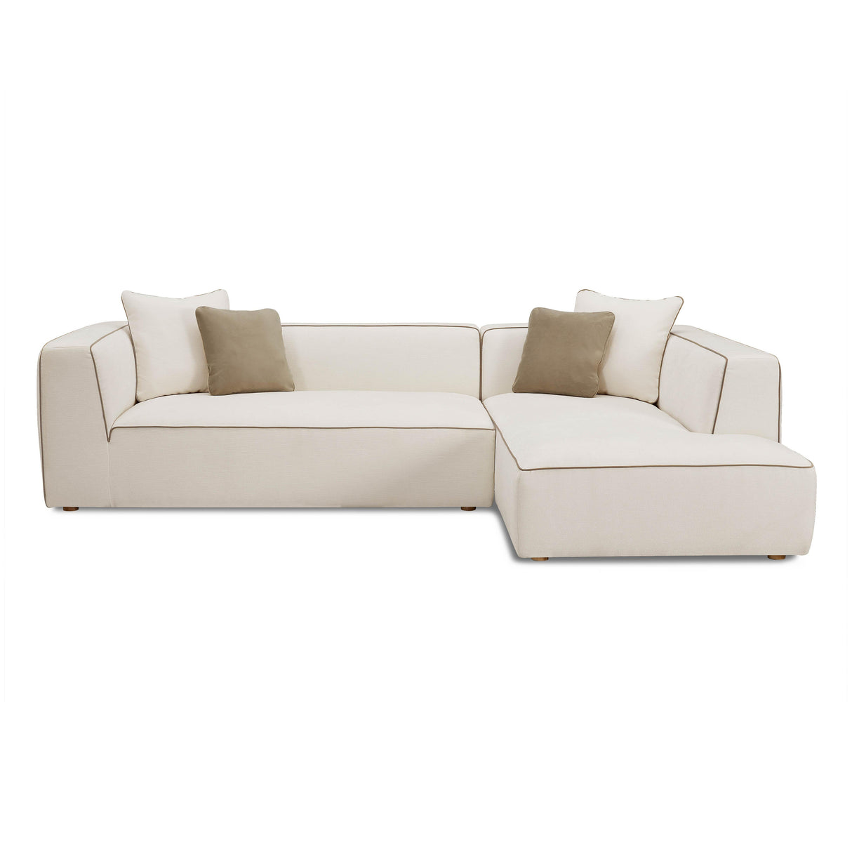 Tristine 2-Piece Cream Linen L-Shaped Sectional