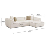 Tristine 2-Piece Cream Linen L-Shaped Sectional