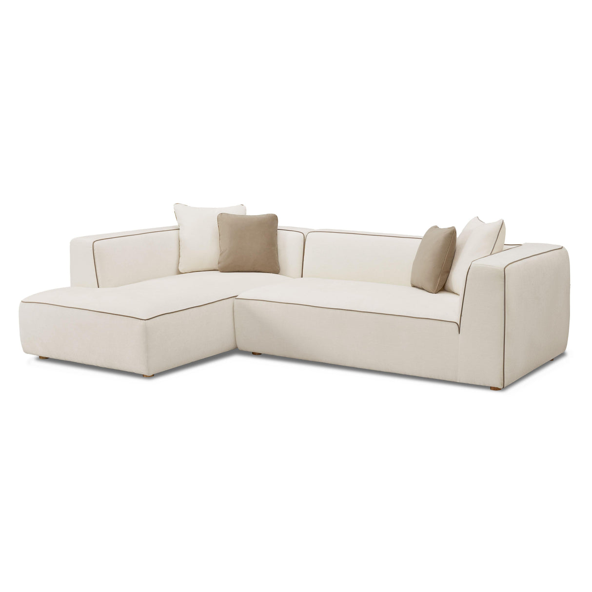Tristine 2-Piece Cream Linen L-Shaped Sectional