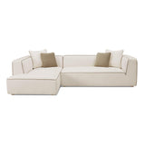 Tristine 2-Piece Cream Linen L-Shaped Sectional