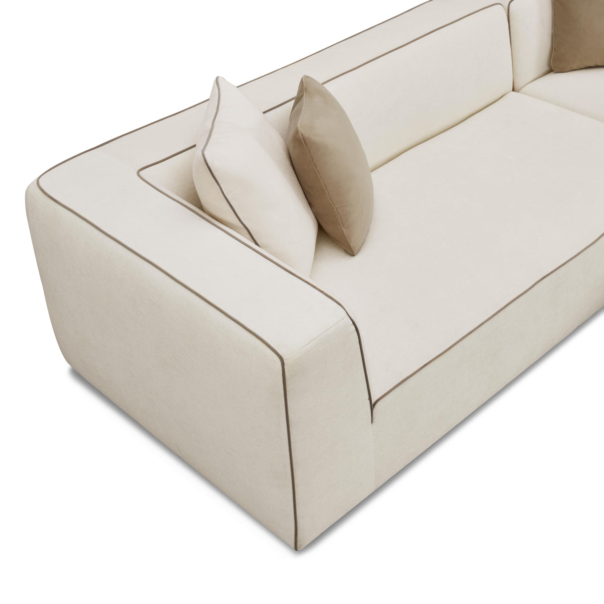 Tristine 2-Piece Cream Linen L-Shaped Sectional