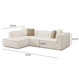 Tristine 2-Piece Cream Linen L-Shaped Sectional