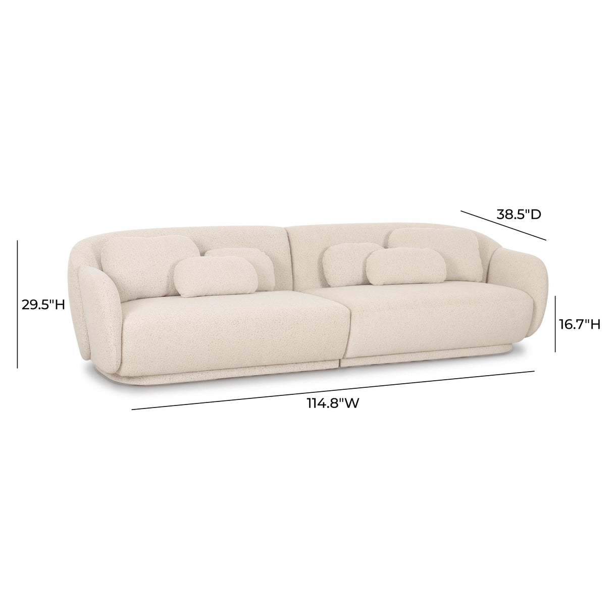 Misty 115" Cream Boucle Modular Sofa