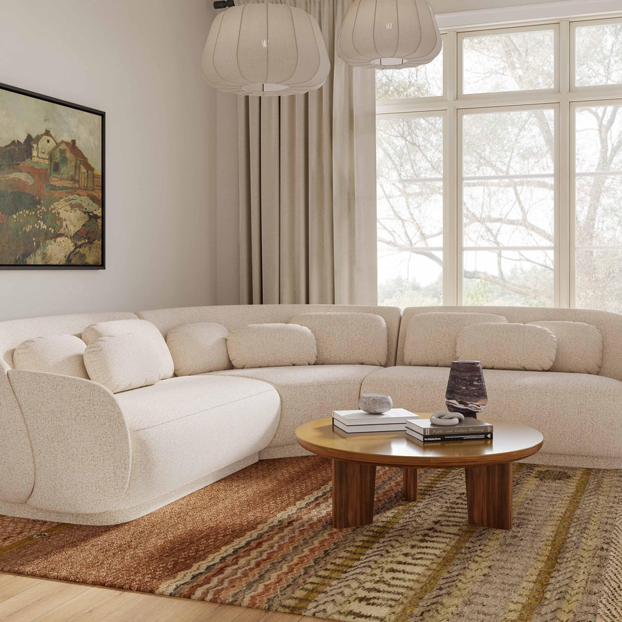 Misty 3-Piece Cream Boucle Modular L-Sectional