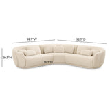 Misty 3-Piece Cream Boucle Modular L-Sectional