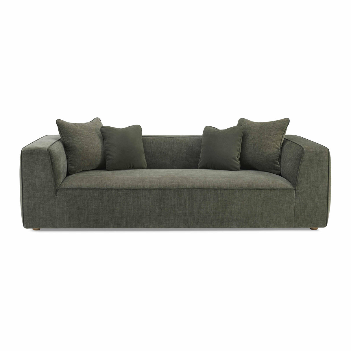 Tristine 96" Olive Green Upcycled Basketweave Sofa