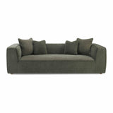 Tristine 96" Olive Green Upcycled Basketweave Sofa