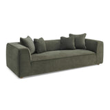 Tristine 96" Olive Green Upcycled Basketweave Sofa