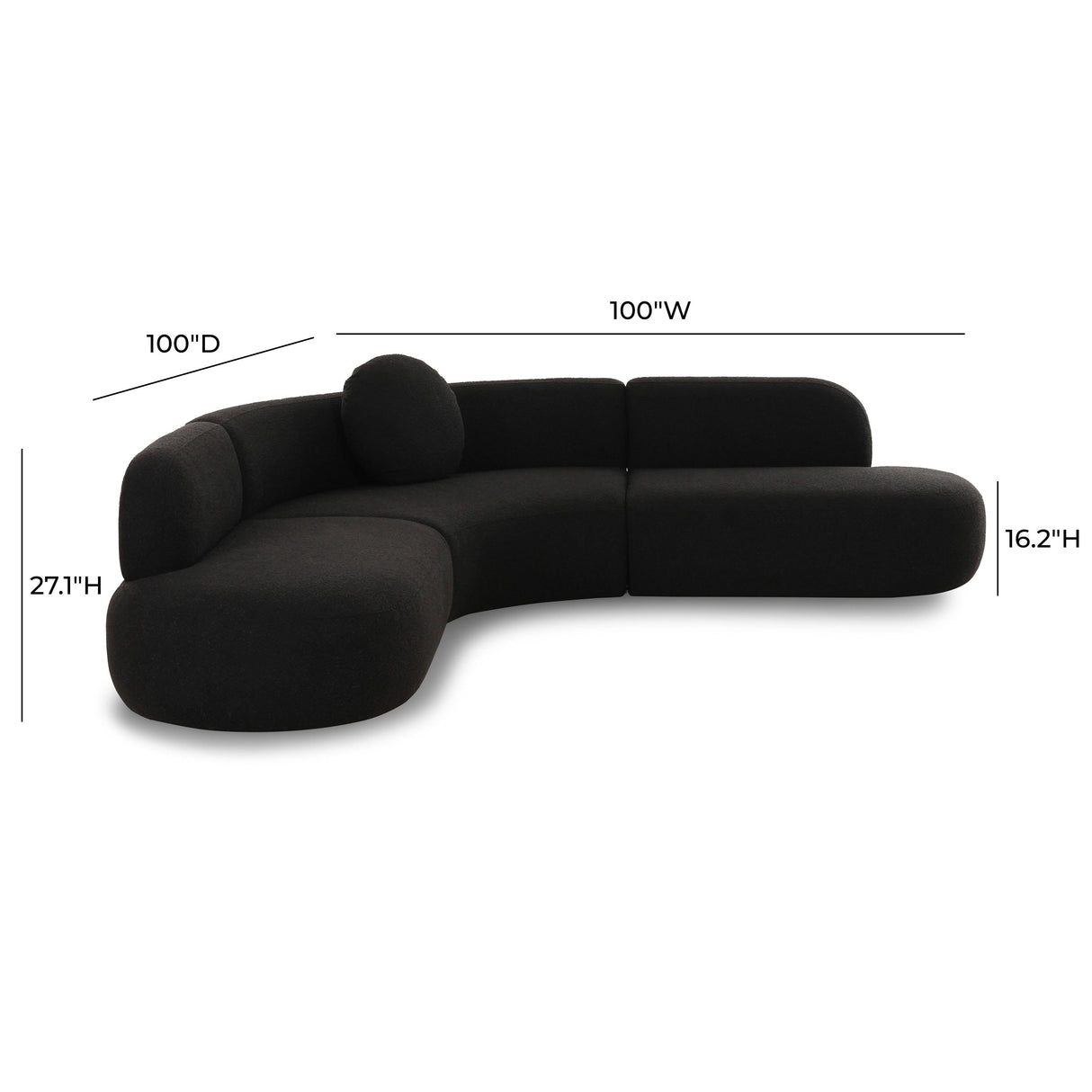 Broohah 3-Piece Upholstered L-Shaped Sectional