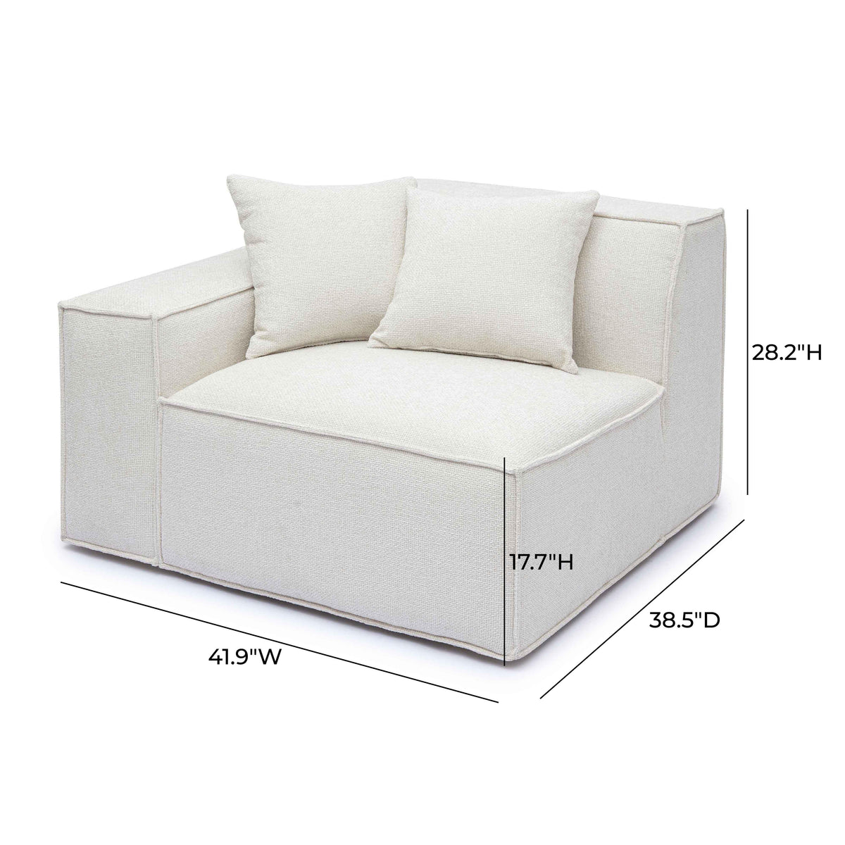 Mindy Performance Chenille Basketweave Modular Corner Chair - View 6