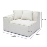 Mindy Performance Chenille Basketweave Modular Corner Chair - View 6
