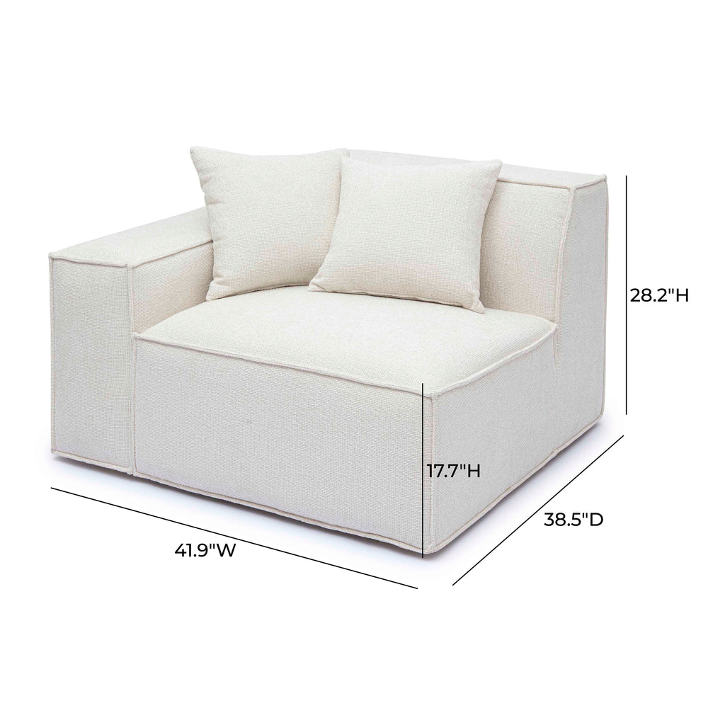 Mindy Performance Chenille Basketweave Modular Corner Chair dimensions