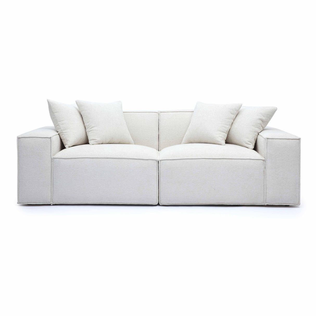 Mindy 84" Chenille Basketweave Modular Loveseat