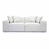 Mindy 84" Chenille Basketweave Modular Loveseat