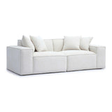 Mindy 84" Chenille Basketweave Modular Loveseat