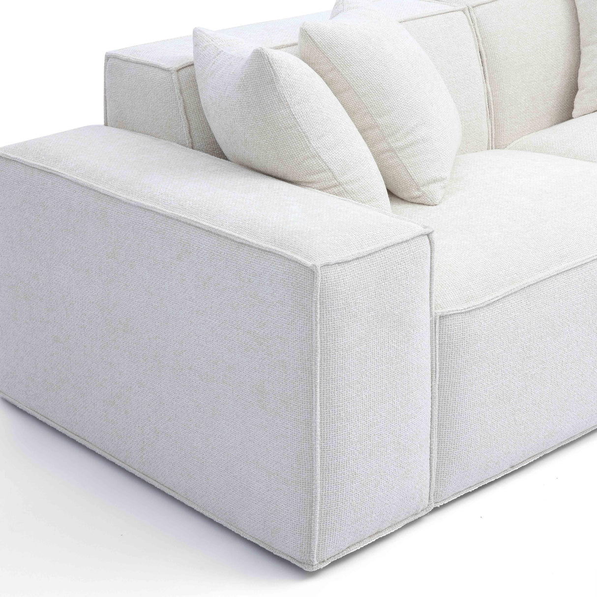 Mindy 84" Chenille Basketweave Modular Loveseat
