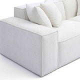 Mindy 84" Chenille Basketweave Modular Loveseat