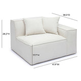 Mindy Performance Chenille Basketweave Modular Corner Chair - View 12