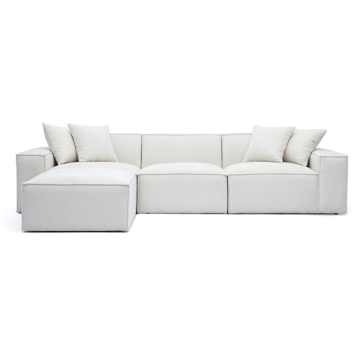 Mindy 4-Piece Chenille Basketweave Modular Sectional
