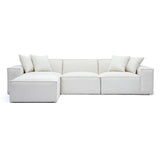 Mindy 4-Piece Chenille Basketweave Modular Sectional