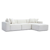 Mindy 4-Piece Chenille Basketweave Modular Sectional