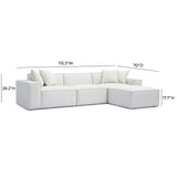 Mindy 4-Piece Chenille Basketweave Modular Sectional