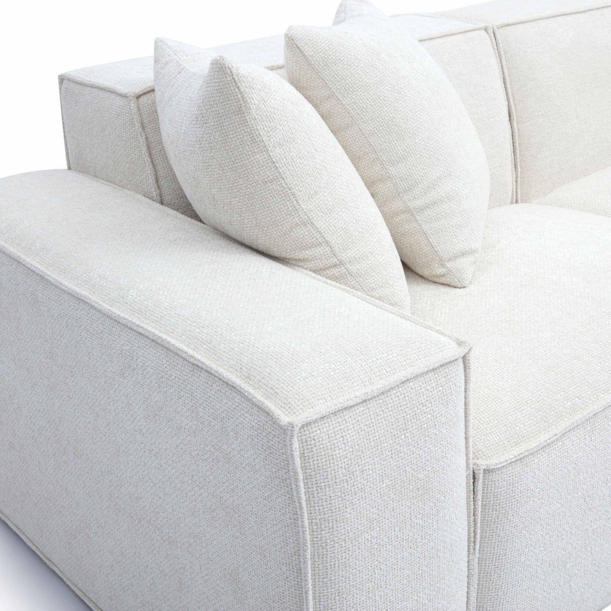 Mindy 115" Chenille Basketweave Modular Sofa