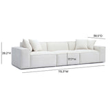 Mindy 115" Chenille Basketweave Modular Sofa