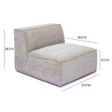 Mindy Performance Chenille Basketweave Modular Armless Chair - View 12