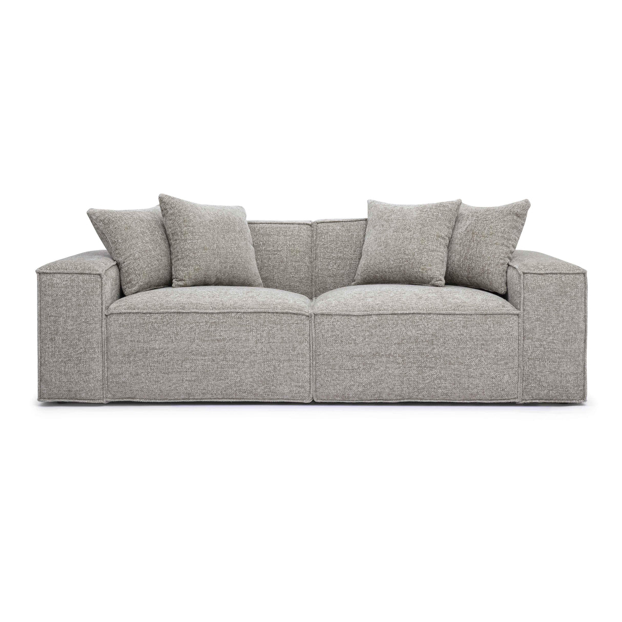 Mindy 84" Chenille Basketweave Modular Loveseat