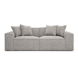 Mindy 84" Chenille Basketweave Modular Loveseat