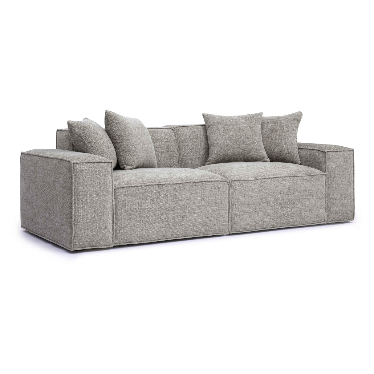 Mindy 84" Chenille Basketweave Modular Loveseat