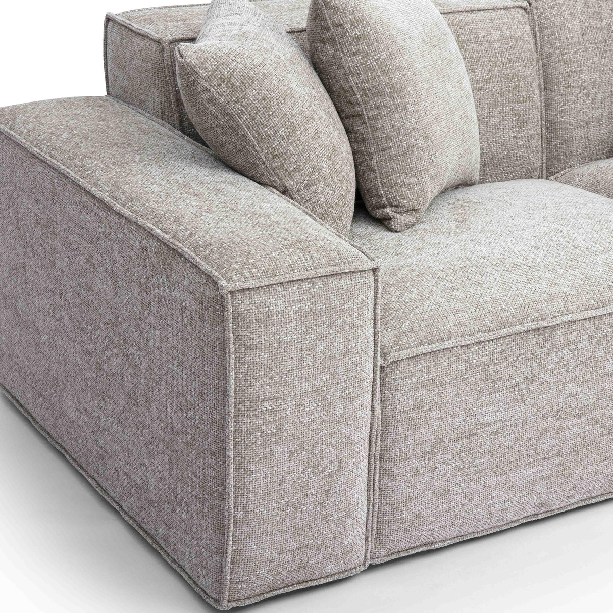 Mindy 84" Chenille Basketweave Modular Loveseat