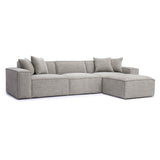 Mindy 4-Piece Chenille Basketweave Modular Sectional