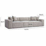 Mindy 115" Chenille Basketweave Modular Sofa
