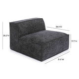 Mindy Performance Chenille Basketweave Modular Armless Chair - View 18