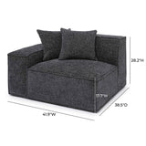 Mindy Performance Chenille Basketweave Modular Corner Chair - View 30