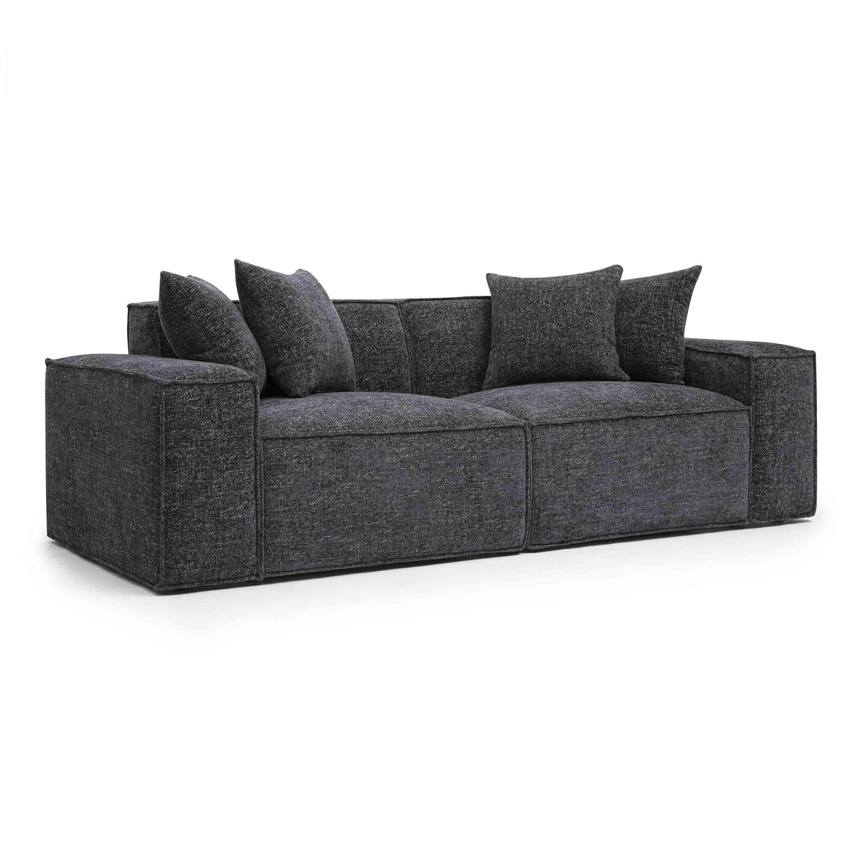Mindy 84" Chenille Basketweave Modular Loveseat
