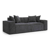 Mindy 84" Chenille Basketweave Modular Loveseat