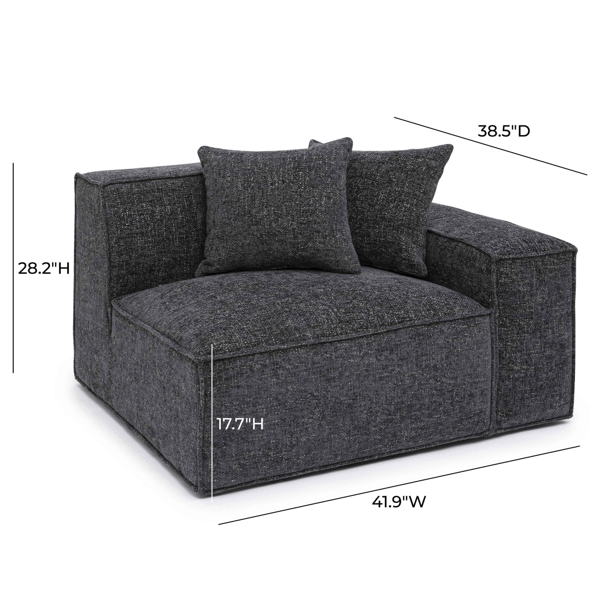 Mindy Performance Chenille Basketweave Modular Corner Chair - View 36