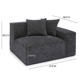 Mindy Performance Chenille Basketweave Modular Corner Chair - View 36